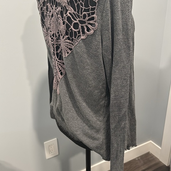 Gray Detailed Cardigan - Open back - Picture 3 of 3